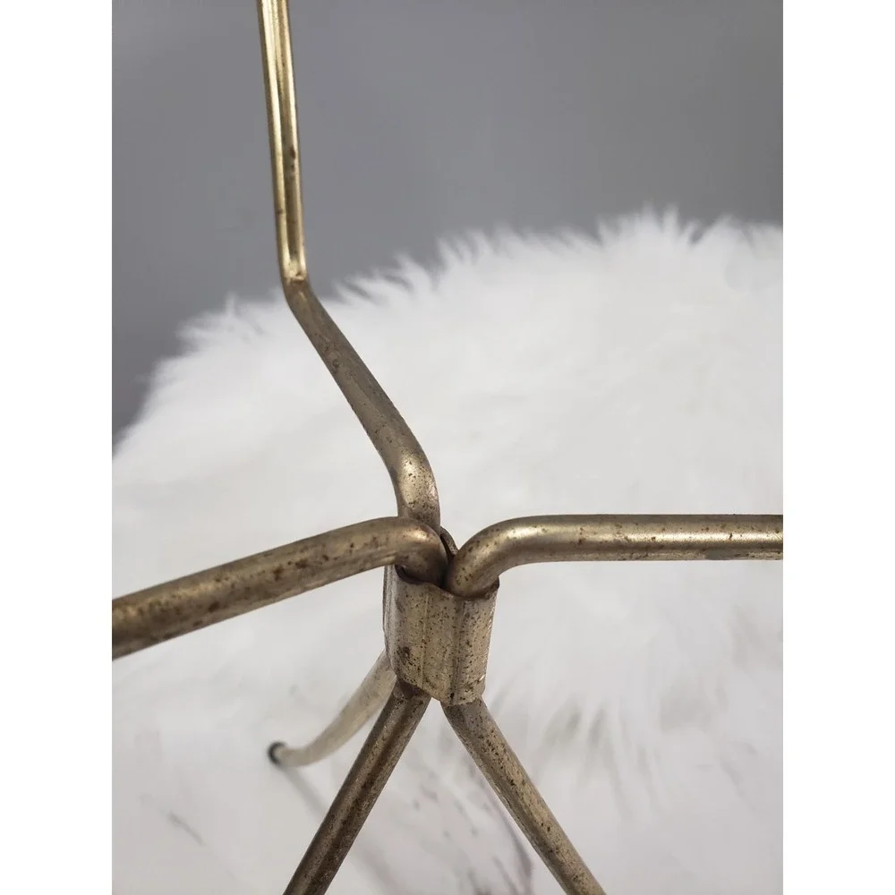 MCM Vintage Tripod Flower Plant Pot Stand Holder Metal Folding Minimalist Gold